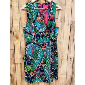 Donatella Sheath Dress Size 10 Blue Paisley Summer Beach Party Lilly Pulitzer